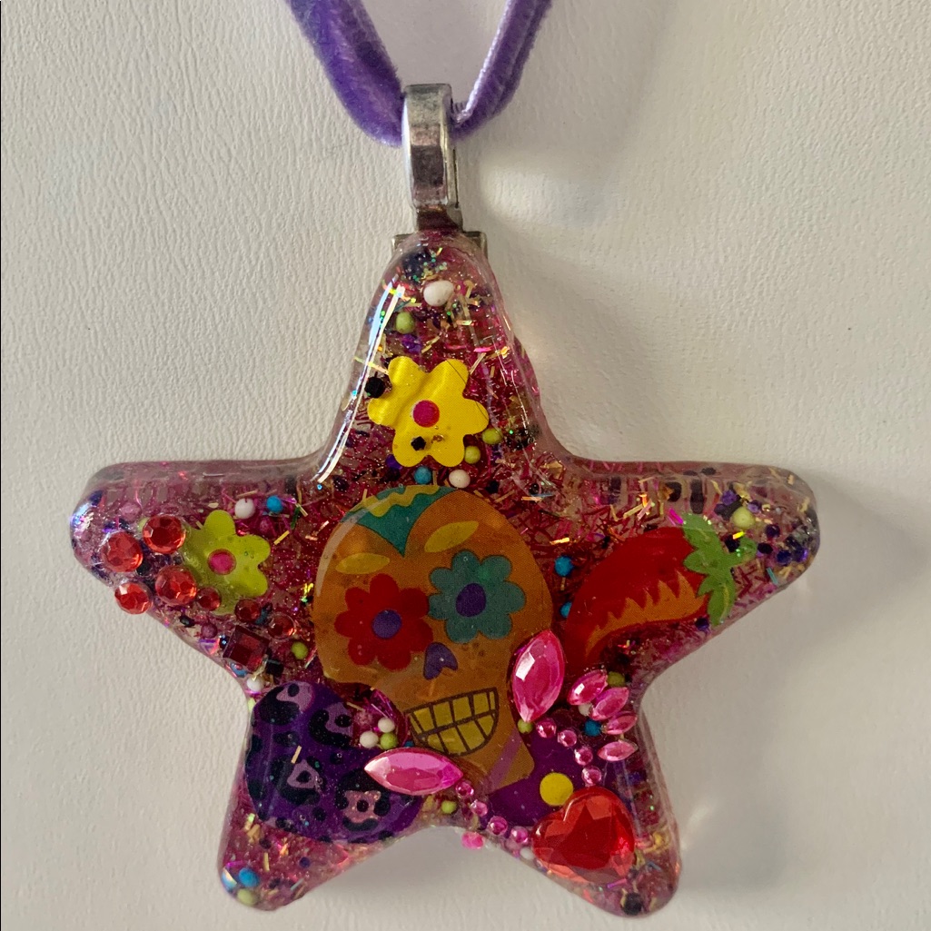 Star Pendant Charm Day Of Dead Choker Necklace